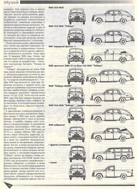Модификации Победы