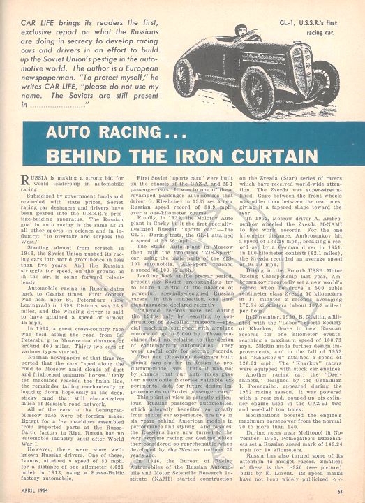 Auto racing...  Behind the iron curtain