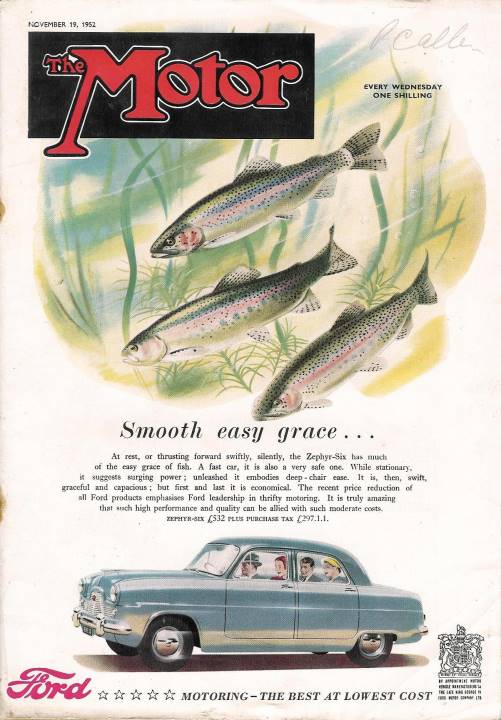 Облоожка журнала The Motor за ноябрь 1952 года
