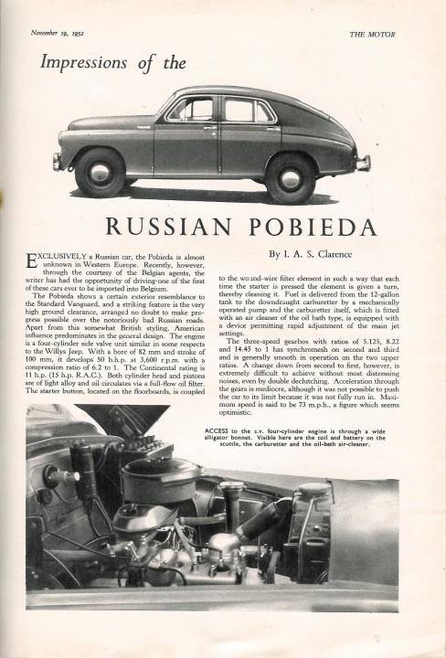 Impressions of the Russian Pobieda